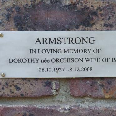 ARMSTRONG Dorothy nee ORCHISON 1927-2008