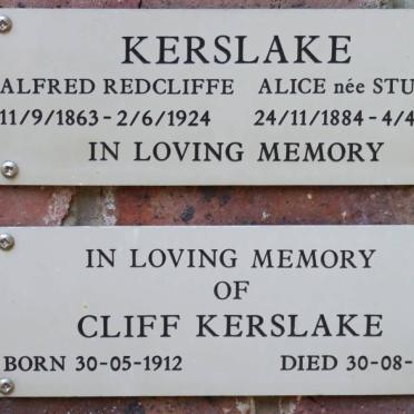 KERSLAKE Alfred Redcliffe 1863-1924 &amp; Alice STURGES 1884-1971 :: KERSLAKE Cliff 1912-1936