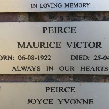 PEIRCE Maurice Victor 1922-2012