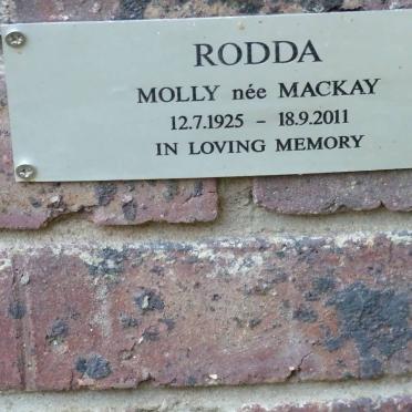 RODDA Molly MACKAY 1925-2011