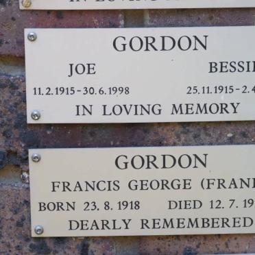 GORDON Joe 1915-1998 &amp; Bessie 1915-1995 :: GORDON Francis George 1918-1994