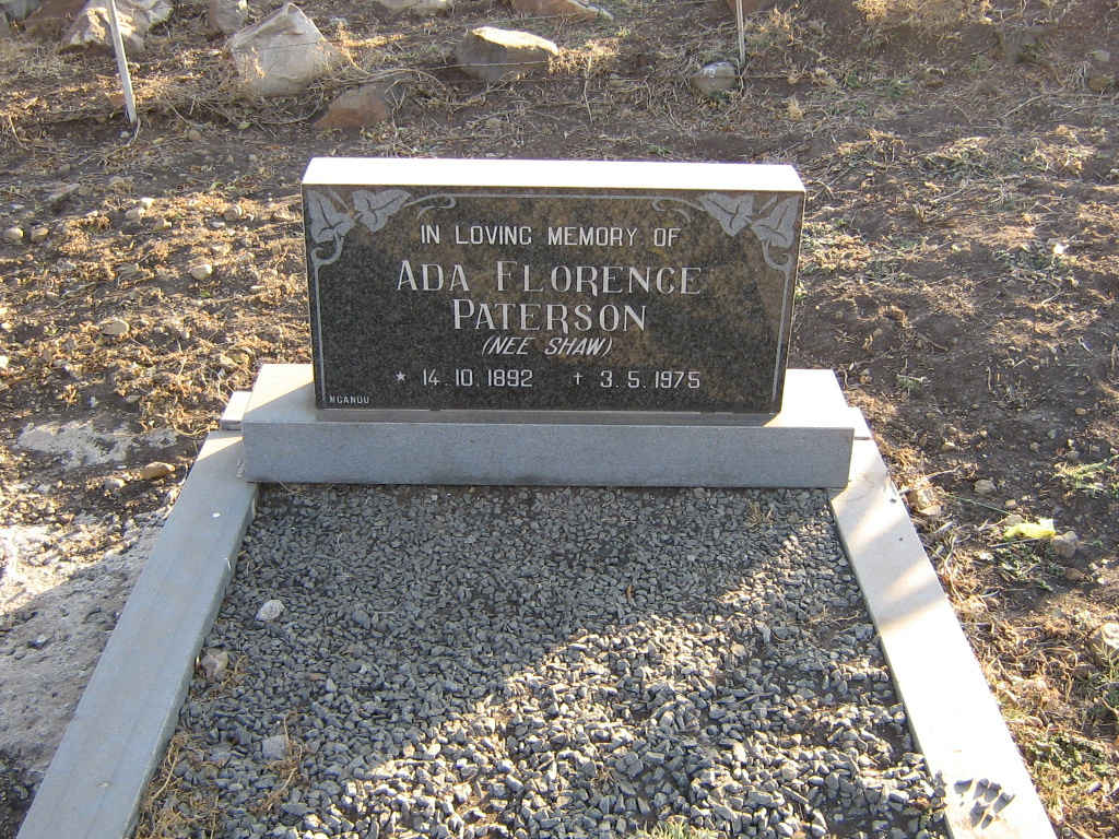 PATERSON Ada Florence nee SHAW 1892-1975