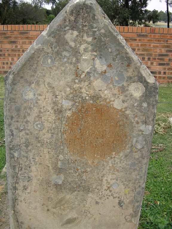 BERG Hester Martha Aletta, van den nee DREYER 1886-1913