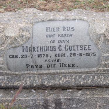 COETSEE Marthinus C. 1876-1975