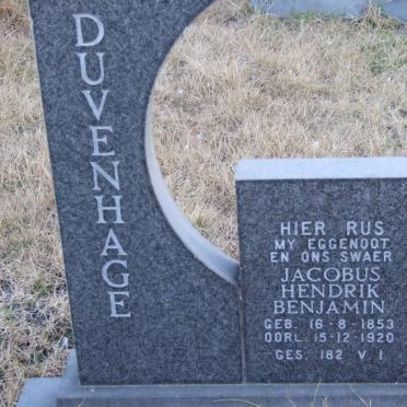 DUVENHAGE Jacobus Hendrik Benjamin 1853-1920