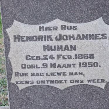 HUMAN Hendrik Johannes 1868-1950