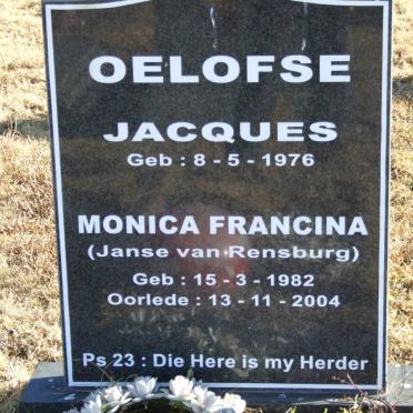 OELOFSE Jacques 1976- &amp; Monica Francina JANSE VAN RENSBURG 1982-2004