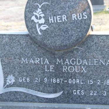 ROUX Maria Magdalena, le 1887-1889