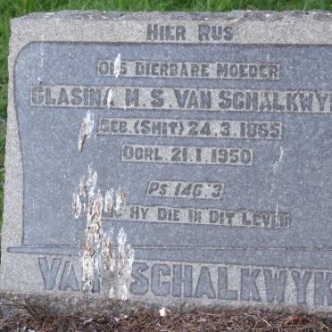 SCHALKWYK Clasina M.S., van nee SMIT 1865-1950