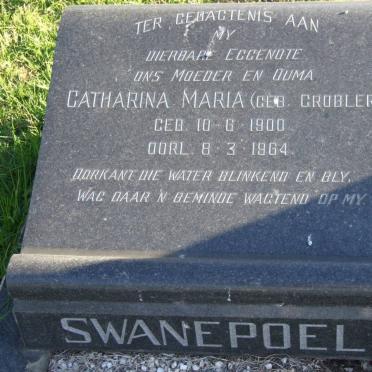 SWANEPOEL Catharina Maria nee GROBLER 1900-1964