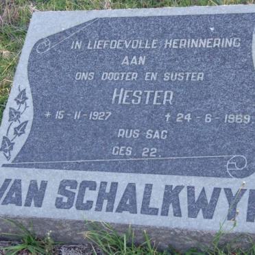 SCHALKWYK Hester, van 1927-1969
