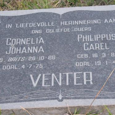 VENTER Philippus Carel 1884-1947 &amp; Cornelia Johanna BRITS 1886-1975