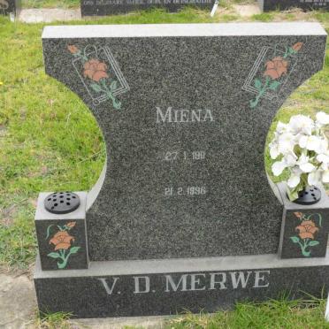 MERWE Miena, v.d. 1911-1996
