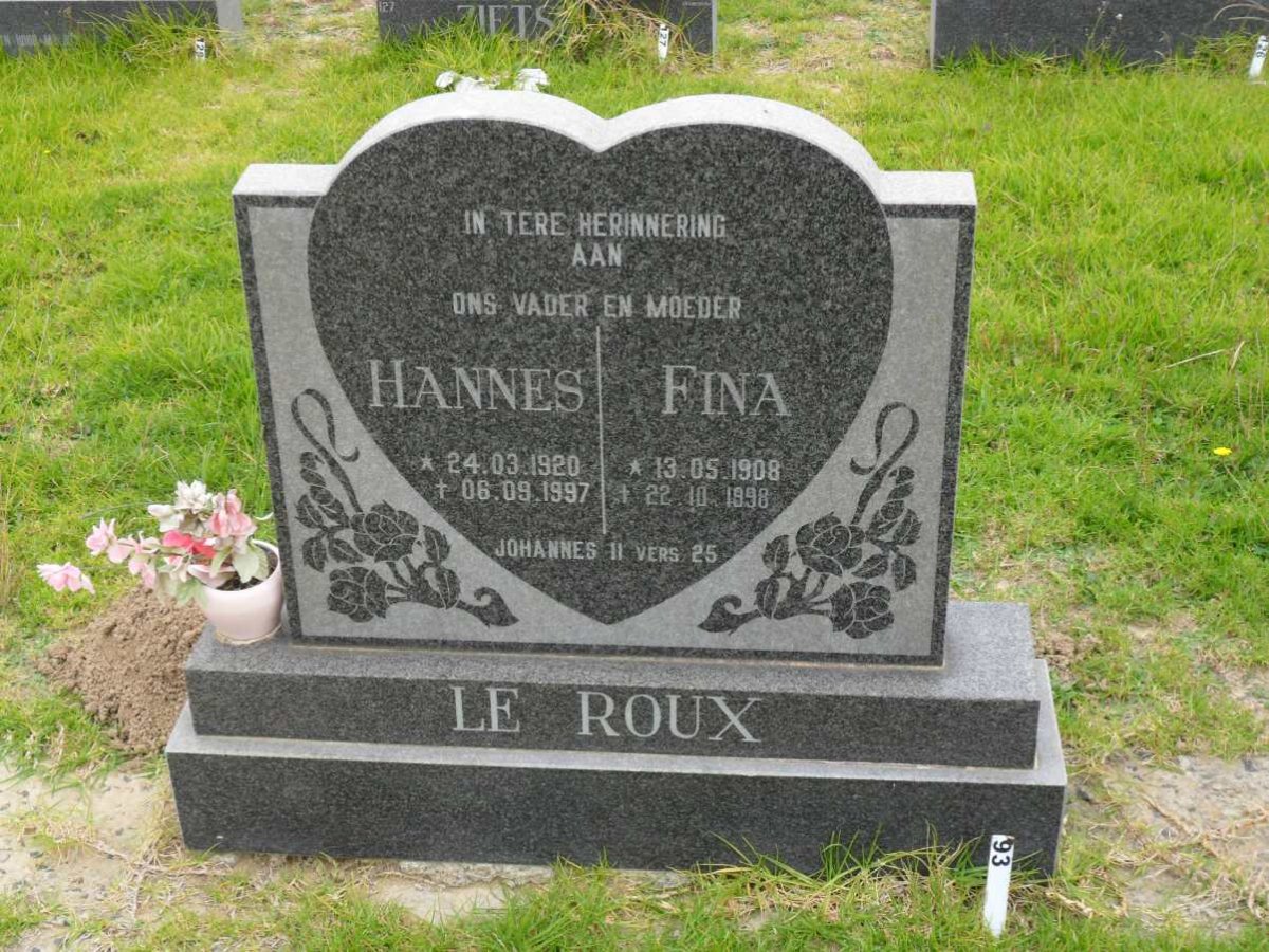 ROUX Hannes, le 1920-1997 &amp; Fina 1908-1998