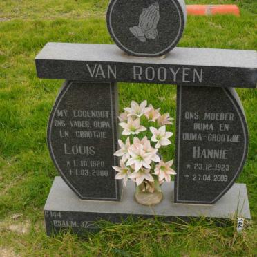 ROOYEN Louis, van 1920-2000 &amp; Hannie 1923-2008