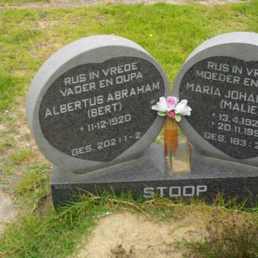 STOOP Albertus Abraham 1920- &amp; Maria Johanna C. 1924-1995