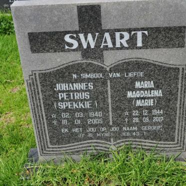 SWART Johannes Petrus 1940-2005 &amp; Maria Magdalena 1944-2017