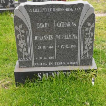 SAUNDERS Dawid Johannes 1960-2001 &amp; Catharina Wilhelmina 1962-