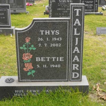 TALJAARD Thys 1943-2002 &amp; Bettie 1940-