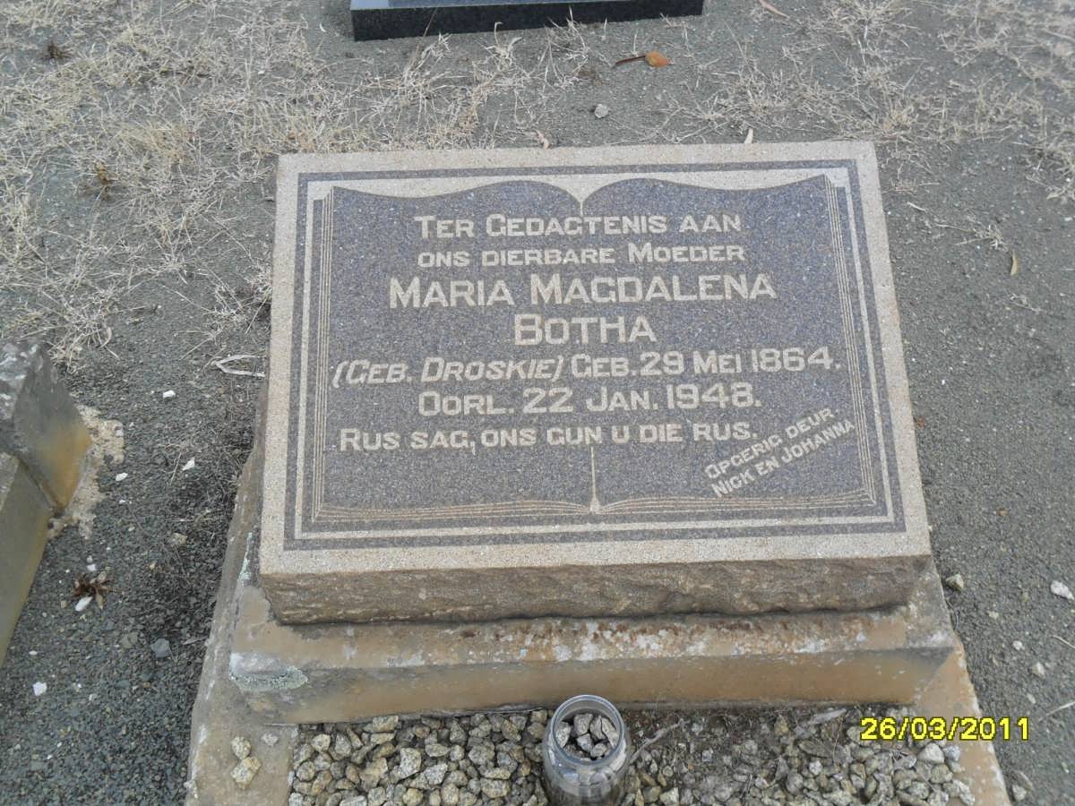BOTHA Maria Magdalena nee DROSKIE 1864-1948