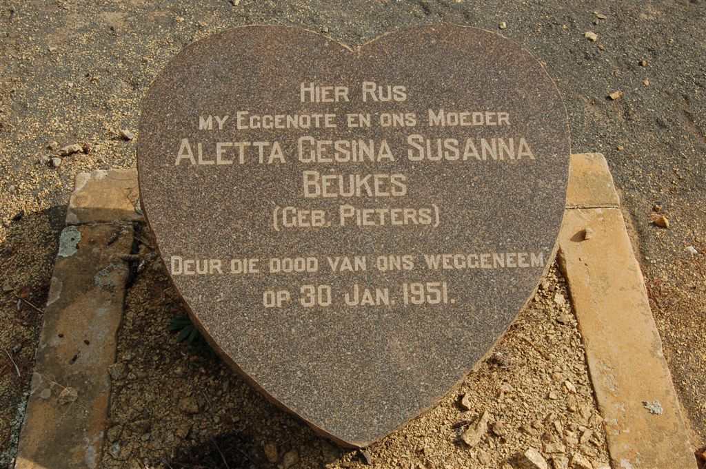 BEUKES Aletta Gesina Susanna nee PIETERS -1951