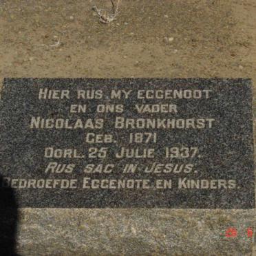 BRONKHORST Nicolaas 1871-1937