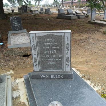 BLERK C.G.E., van 1924-2001