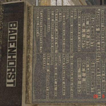 BADENHORST Jacobus Nicolaas 1879-1947 &amp; Catriena Cornelia LABUSCHAGNE 1886-1953