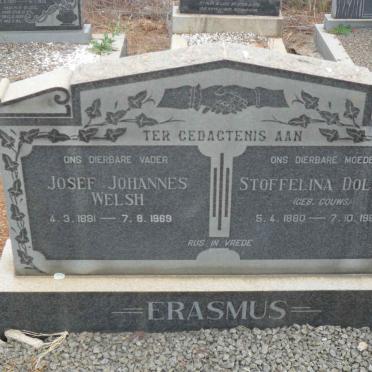 ERASMUS Josef Johannes Welsh 1881-1969 &amp; Stoffelina Dolfina GOUWS 1880-1965