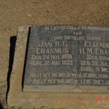 ERASMUS Jan H.G. 1889-1953 &amp; Elizabeth H.M. VISAGIE 1888-1970