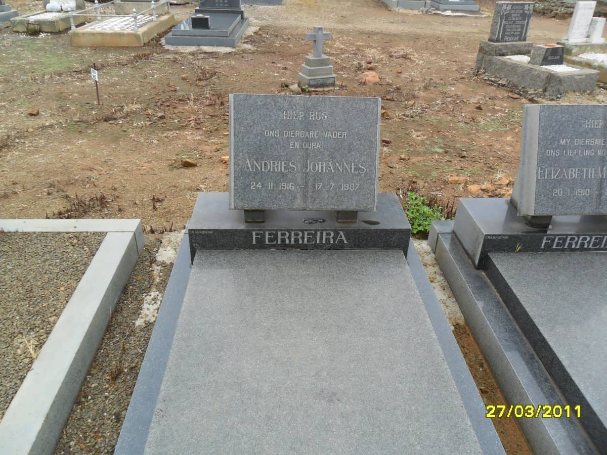 FERREIRA Andries Johannes 1916-1987