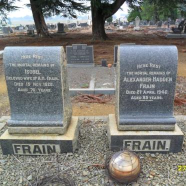 FRAIN Alexander Hadden -1940 &amp; Isobel -1926