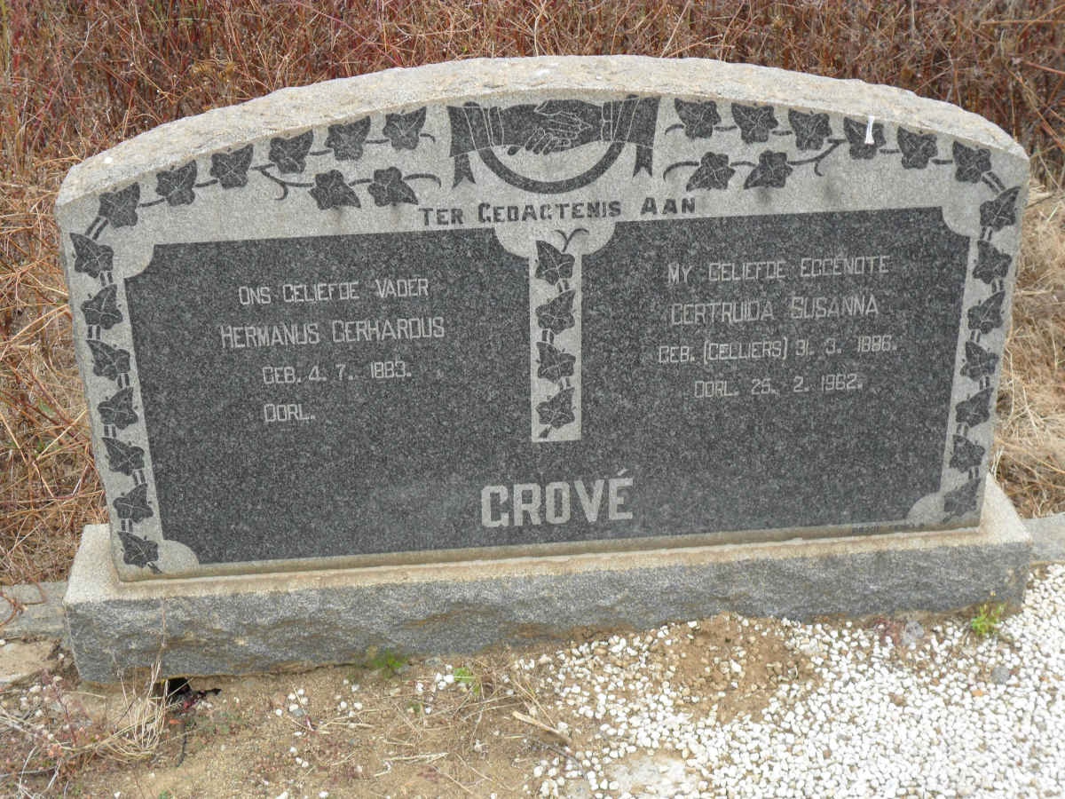 GROVÉ Hermanus Gerhardus 1883- &amp; Gertruida Susanna CELLIERS 1896-1962