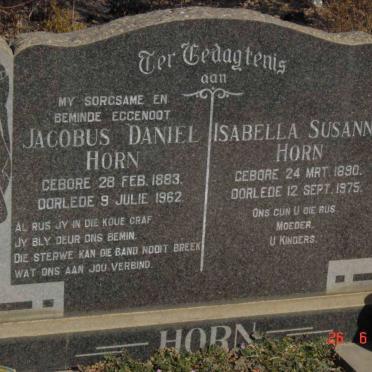 HORN Jacobus Daniel 1883-1962 &amp; Isabella Susanna 1890-1975