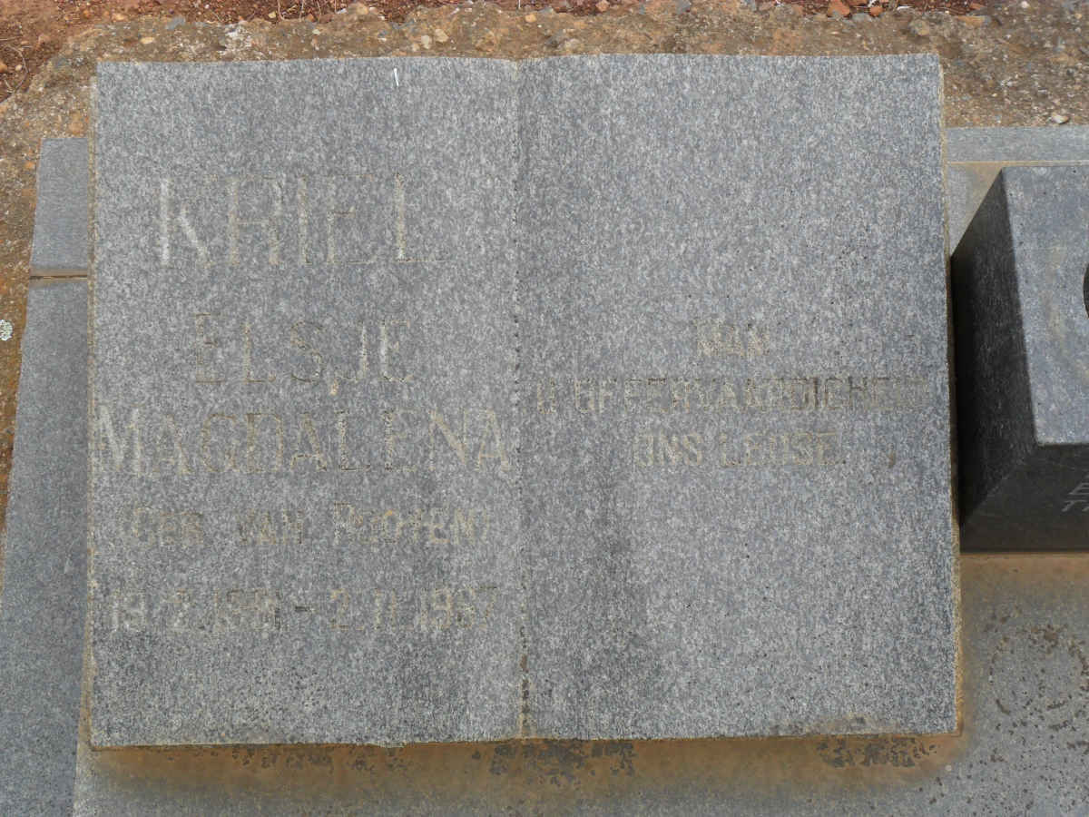 KRIEL Elsje Magdalena nee van R??ien