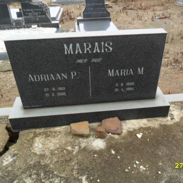MARAIS Adriaan P. 1901-1986 &amp; Maria M. 1905-1984