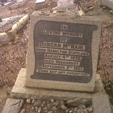 McNAIR Duncan 1890-1921