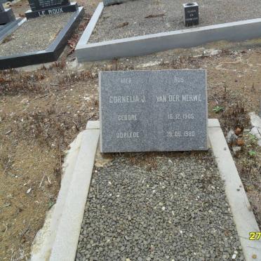 MERWE Cornelia J., van der 1905-1980