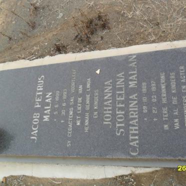 MALAN Jacob Petrus 1909-1993 &amp; Johanna Stoffelina Catharina 1909-1997