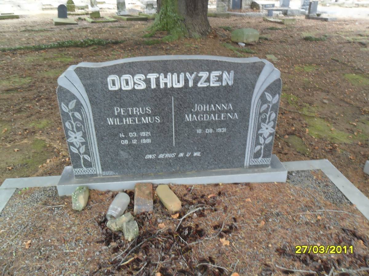 OOSTHUYZEN Petrus Wilhelmus 1921-1981 &amp; Johanna Magdalena 1931-
