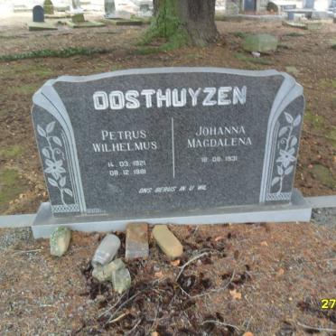 OOSTHUYZEN Petrus Wilhelmus 1921-1981 &amp; Johanna Magdalena 1931-
