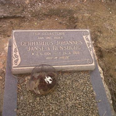 RENSBURG Gerhardus Johannes, Janse v. 1904-1959