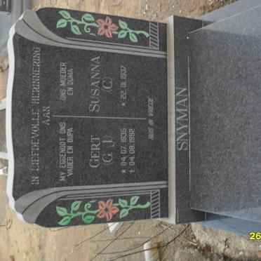 SNYMAN G.J. 1935-1992 &amp; C. 1937-