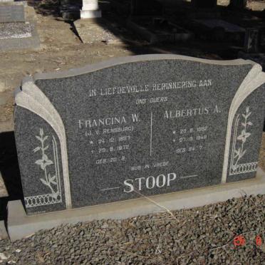STOOP Albertus A. 1892-1949 &amp; Francina J.v. RENSBURG 1897-1972