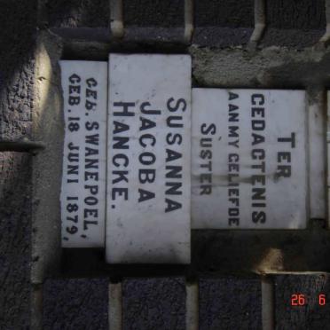 HANCKE Susanna Jacoba nee SWANEPOEL 1879-