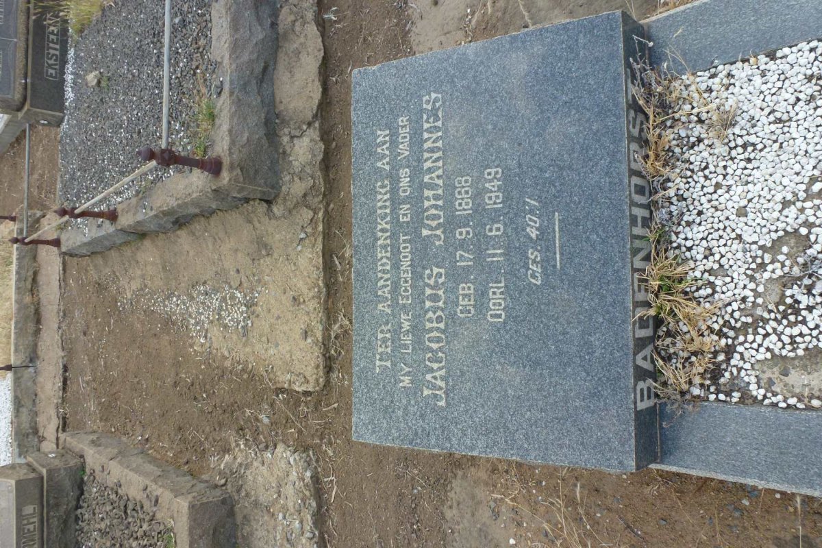 BADENHORST Jacobus Johannes 1868-1949