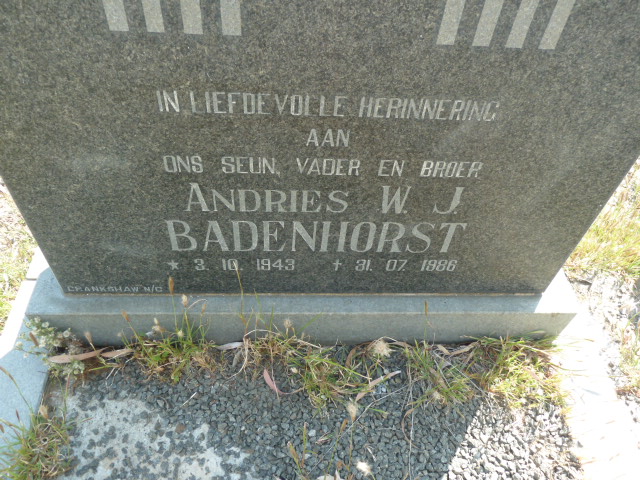 BADENHORST Andries W.J. 1943-1986