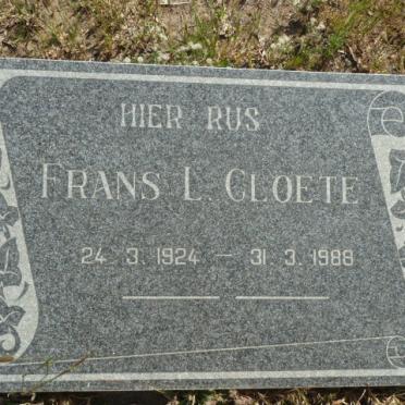 CLOETE Frans L. 1924-1988