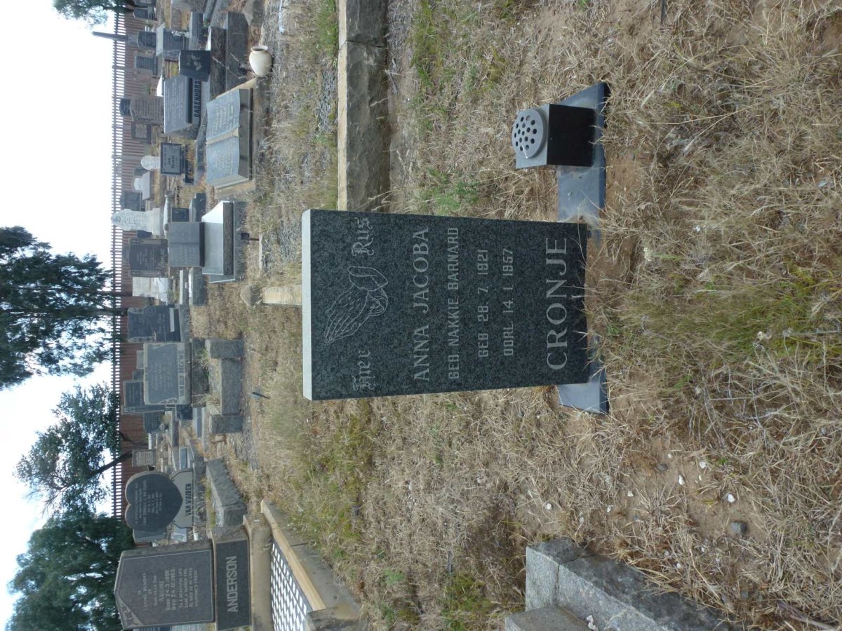 CRONJE Anna Jacoba nee BARNARD 1921-1957