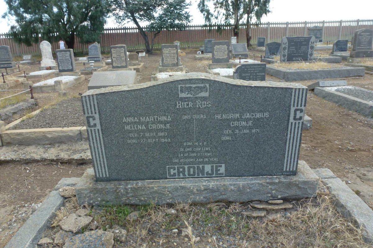 CRONJE Hendrik Jacobus 1871- & Anna Marthina Helena 1883-1949
